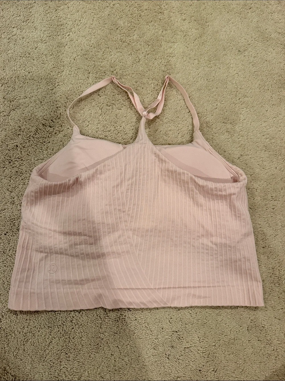 lululemon athletica Flush Pink Ribbed Cropped Tank Top
